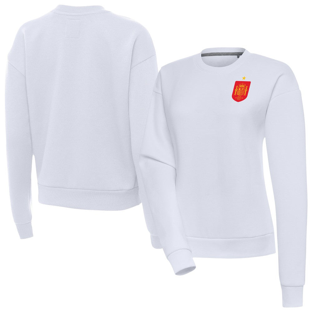 Spain National Team Antigua Women's Takeover Fleece Sweatshirt White