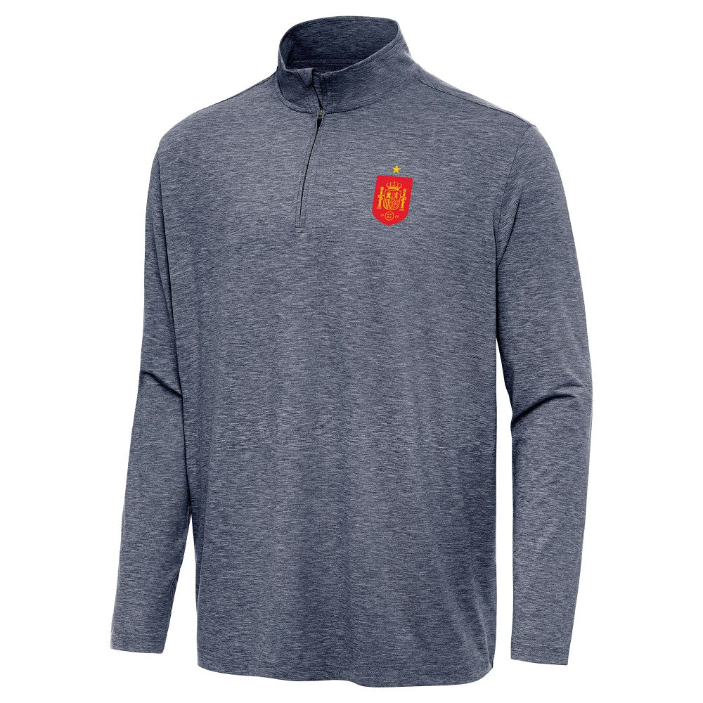 Spain National Team Antigua Masters Quarter-Zip Pullover Heather Navy