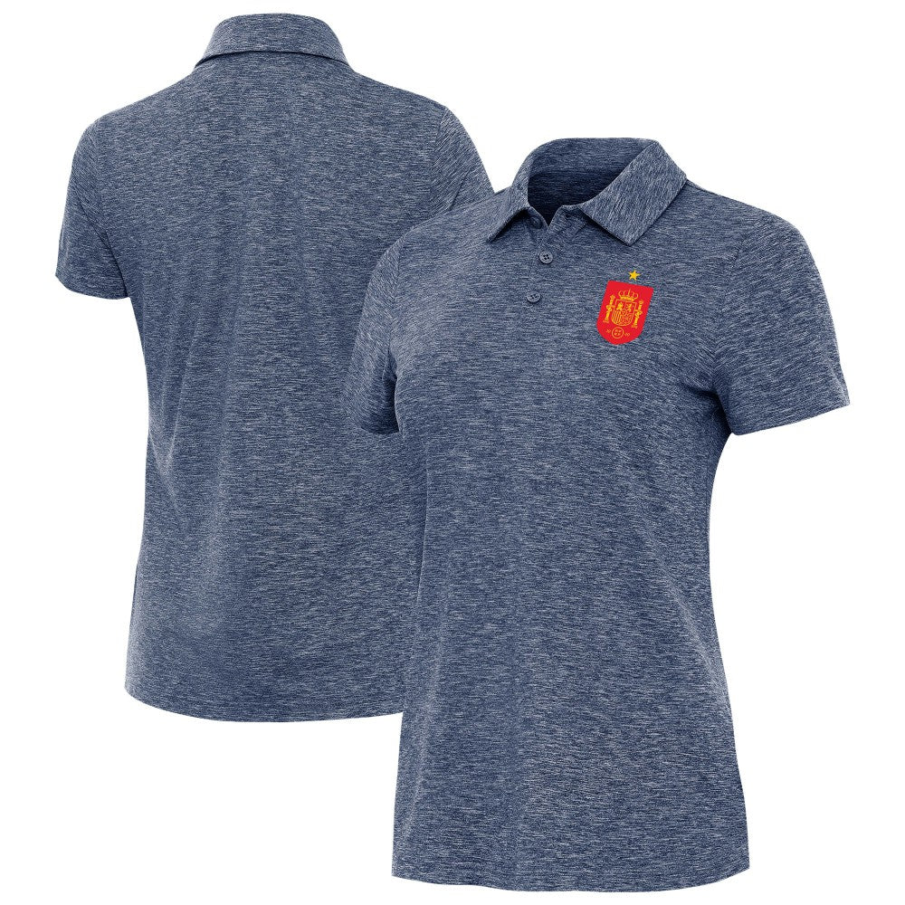 Spain National Team Antigua Women's Triple Shot Polo Heather Navy