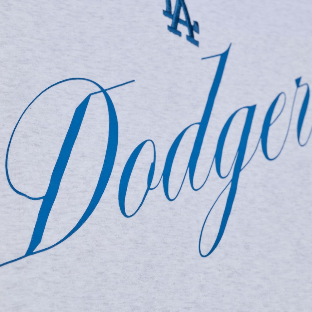 Los Angeles Dodgers Mitchell & Ness Women's Script Cropped Boxy T-Shirt - Heather Gray - Mitchell & Ness Discount
