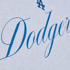 Los Angeles Dodgers Mitchell & Ness Women's Script Cropped Boxy T-Shirt - Heather Gray - Mitchell & Ness Discount