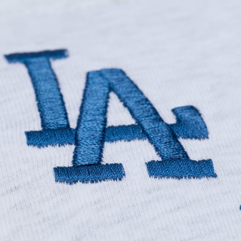 Los Angeles Dodgers Mitchell & Ness Women's Script Cropped Boxy T-Shirt - Heather Gray - Mitchell & Ness Discount