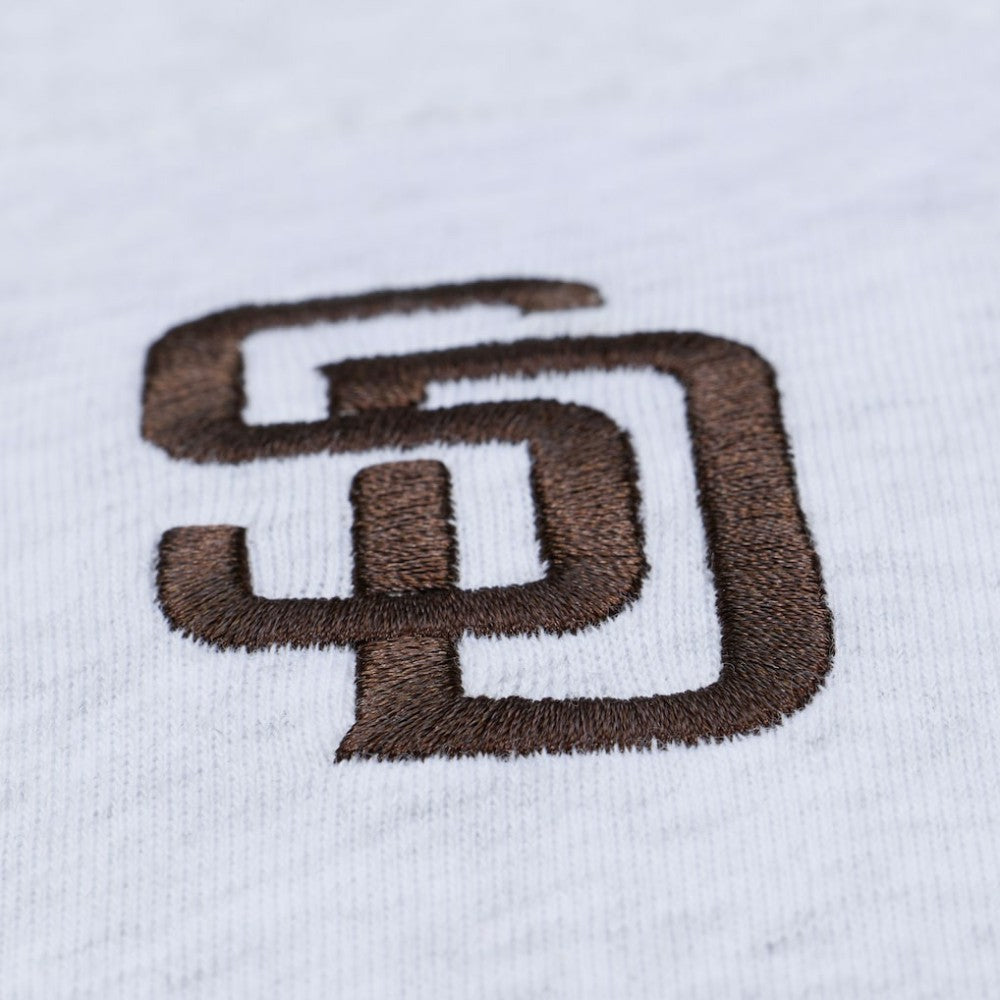 San Diego Padres Mitchell & Ness Women's Script Cropped Boxy T-Shirt - Heather Gray - Mitchell & Ness Sale