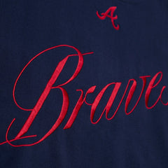 Atlanta Braves Mitchell & Ness Women's Script Sweatshirt - Navy - Mitchell & Ness Discount