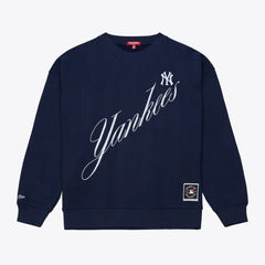 New York Yankees Mitchell & Ness Women's Script Sweatshirt - Navy - Mitchell & Ness Sale