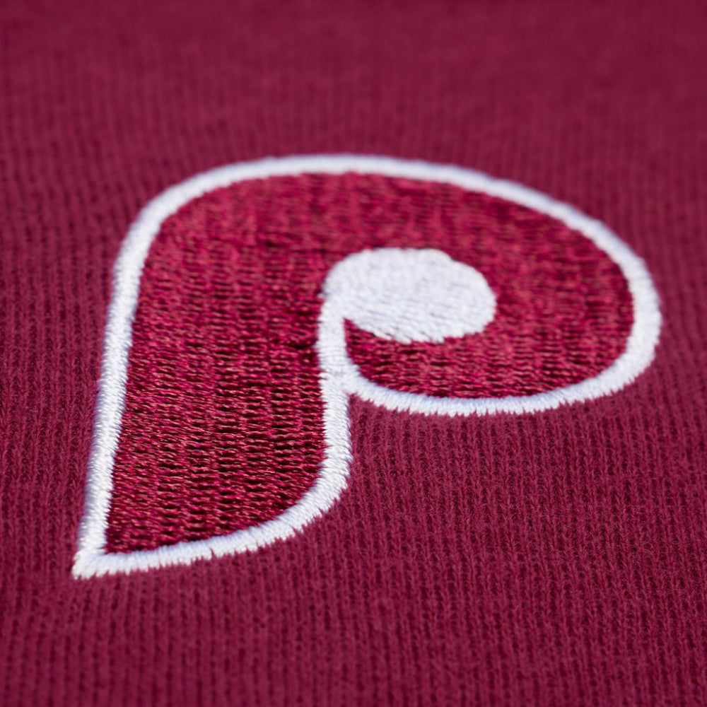 Philadelphia Phillies Mitchell & Ness Women's Script Sweatshirt - Burgundy - Mitchell & Ness Sale