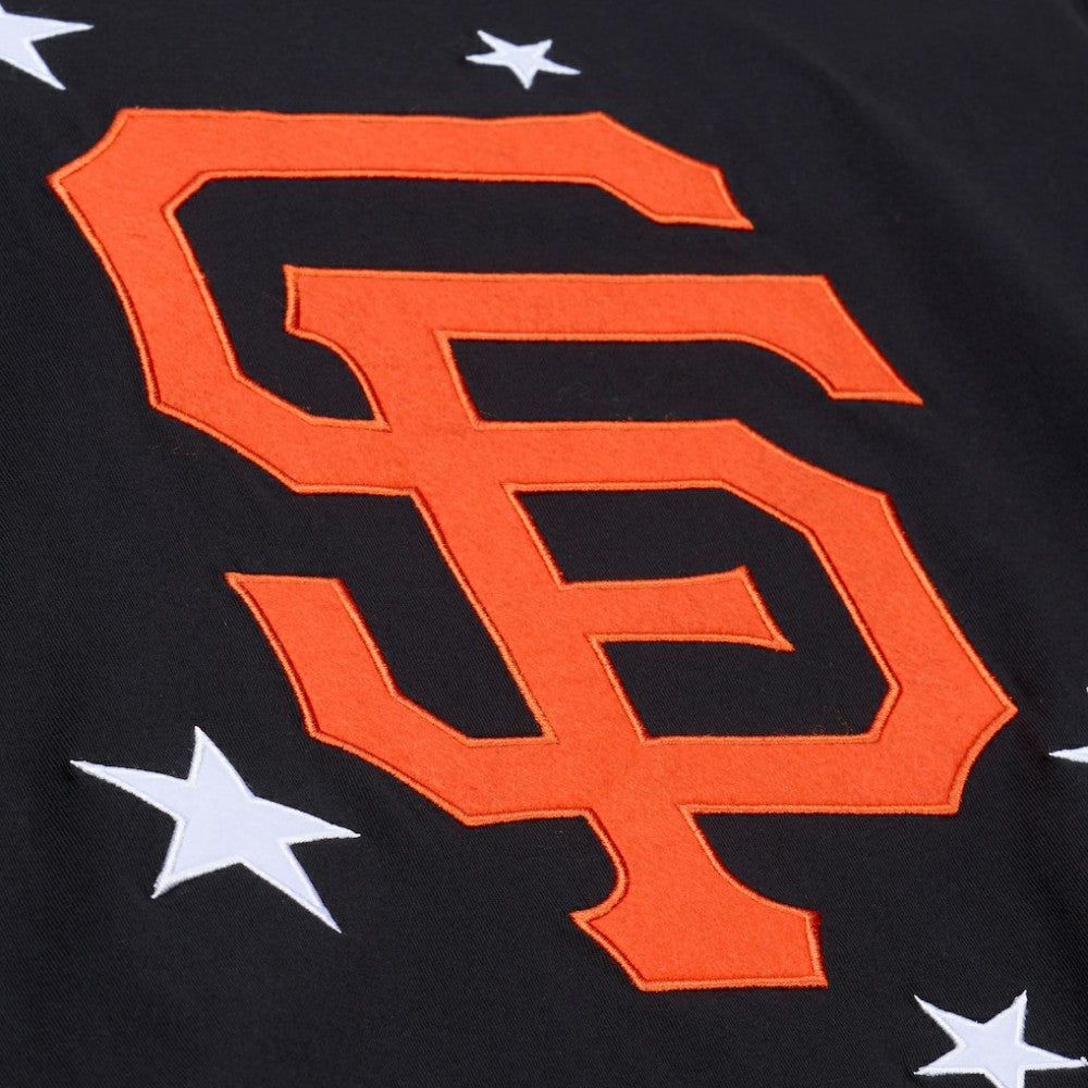 San Francisco Giants Mitchell & Ness Women's Pep Rally Cropped Boxy T-Shirt - Black - Mitchell & Ness on Sale