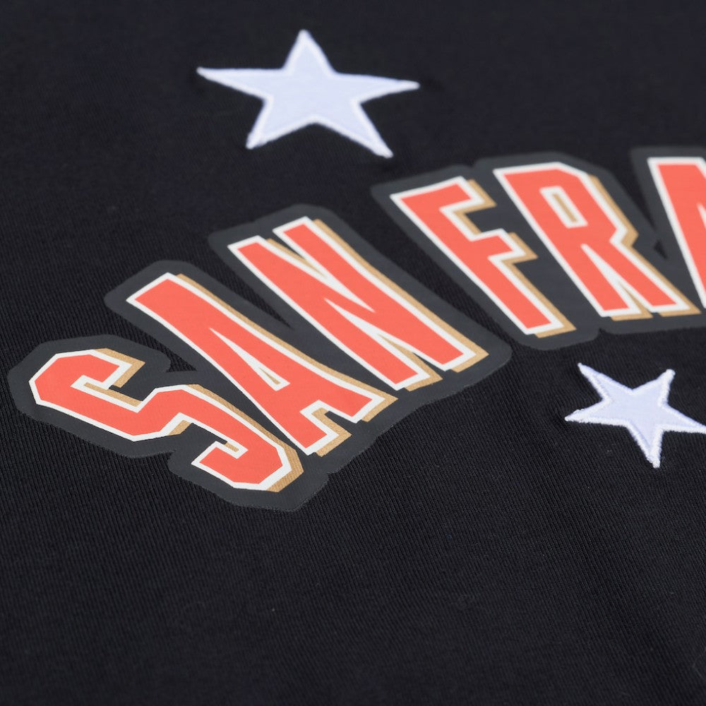 San Francisco Giants Mitchell & Ness Women's Pep Rally Cropped Boxy T-Shirt - Black - Mitchell & Ness on Sale