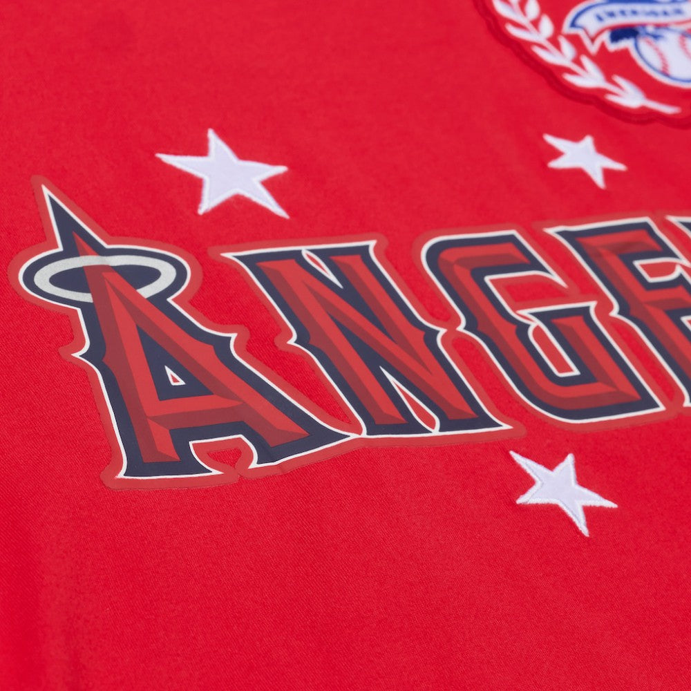 Los Angeles Angels Mitchell & Ness Women's Pep Rally Cropped Boxy T-Shirt - Red - Mitchell & Ness Sale
