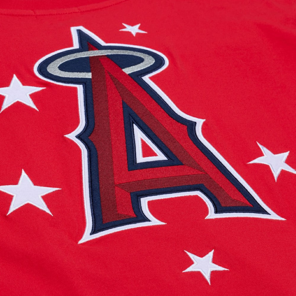 Los Angeles Angels Mitchell & Ness Women's Pep Rally Cropped Boxy T-Shirt - Red - Mitchell & Ness Sale