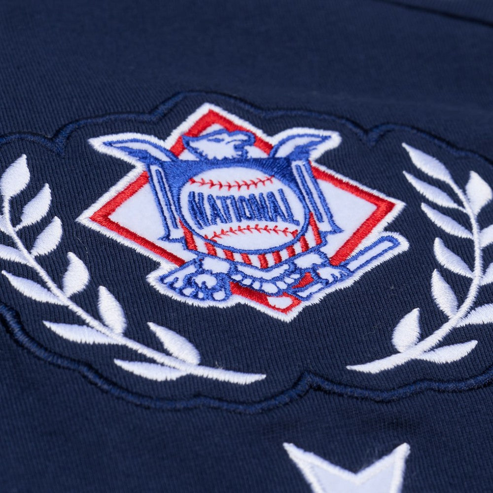 Atlanta Braves Mitchell & Ness Women's Pep Rally Cropped Boxy T-Shirt - Navy - Mitchell & Ness Discount