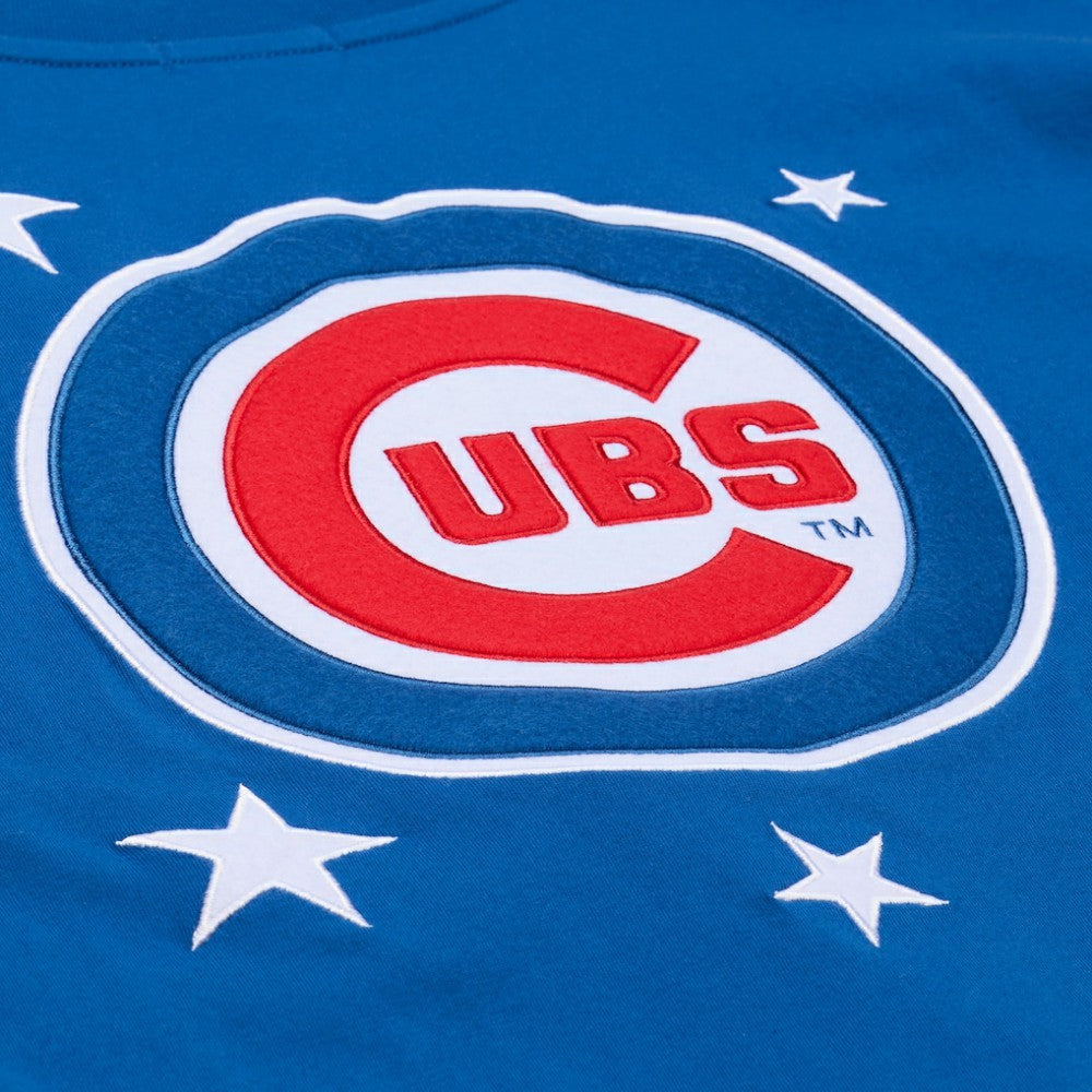 Chicago Cubs Mitchell & Ness Women's Pep Rally Cropped Boxy T-Shirt - Royal - Mitchell & Ness on Sale