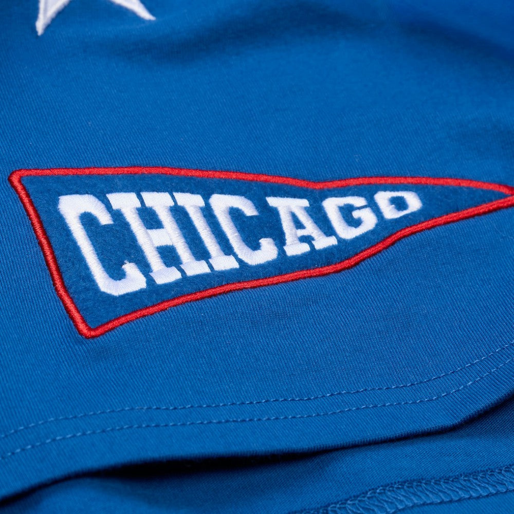 Chicago Cubs Mitchell & Ness Women's Pep Rally Cropped Boxy T-Shirt - Royal - Mitchell & Ness on Sale