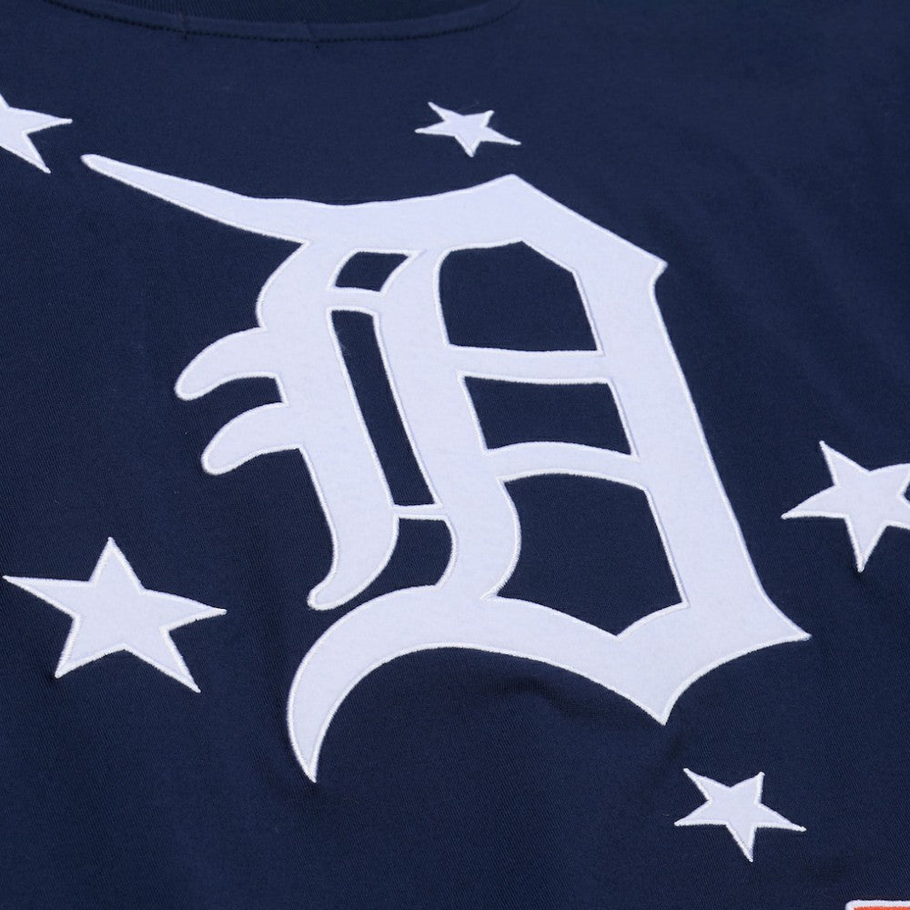Detroit Tigers Mitchell & Ness Women's Pep Rally Cropped Boxy T-Shirt - Navy - Mitchell & Ness on Sale