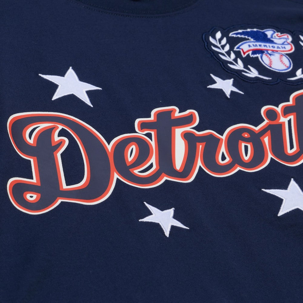 Detroit Tigers Mitchell & Ness Women's Pep Rally Cropped Boxy T-Shirt - Navy - Mitchell & Ness on Sale