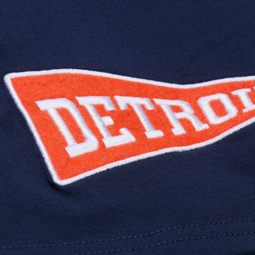 Detroit Tigers Mitchell & Ness Women's Pep Rally Cropped Boxy T-Shirt - Navy - Mitchell & Ness on Sale