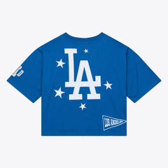 Los Angeles Dodgers Mitchell & Ness Women's Pep Rally Cropped Boxy T-Shirt - Royal - Mitchell & Ness Sale