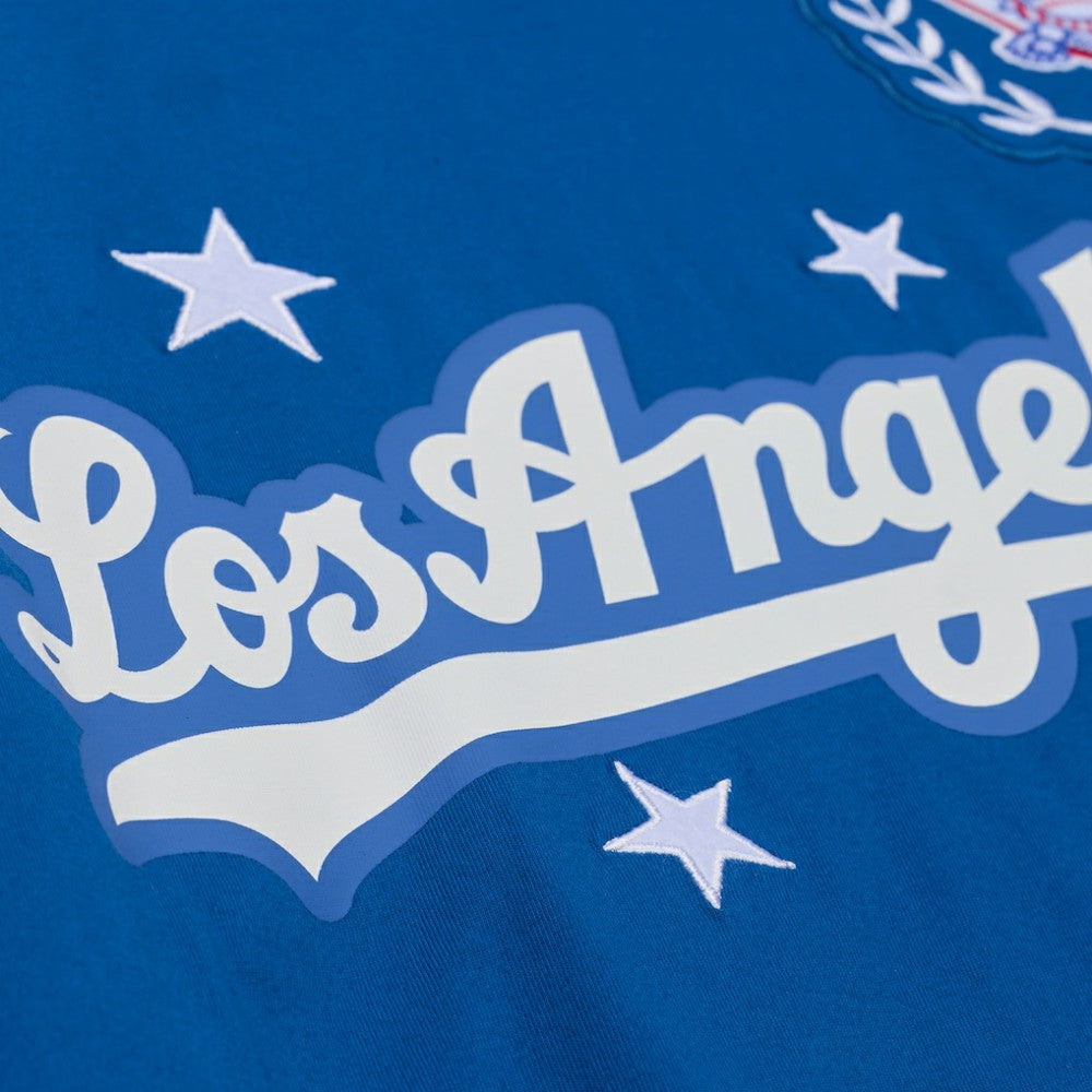 Los Angeles Dodgers Mitchell & Ness Women's Pep Rally Cropped Boxy T-Shirt - Royal - Mitchell & Ness Sale