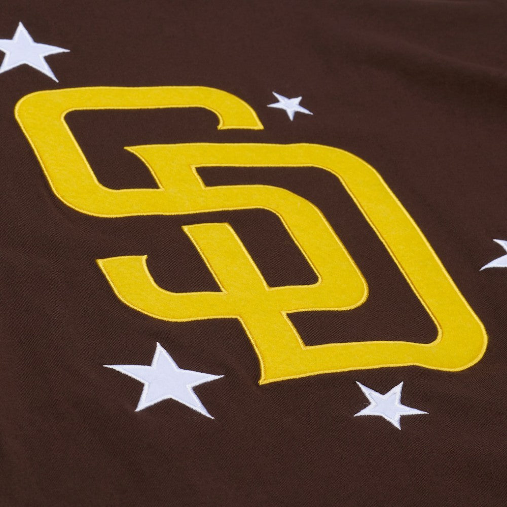 San Diego Padres Mitchell & Ness Women's Pep Rally Cropped Boxy T-Shirt - Brown - Mitchell & Ness on Sale