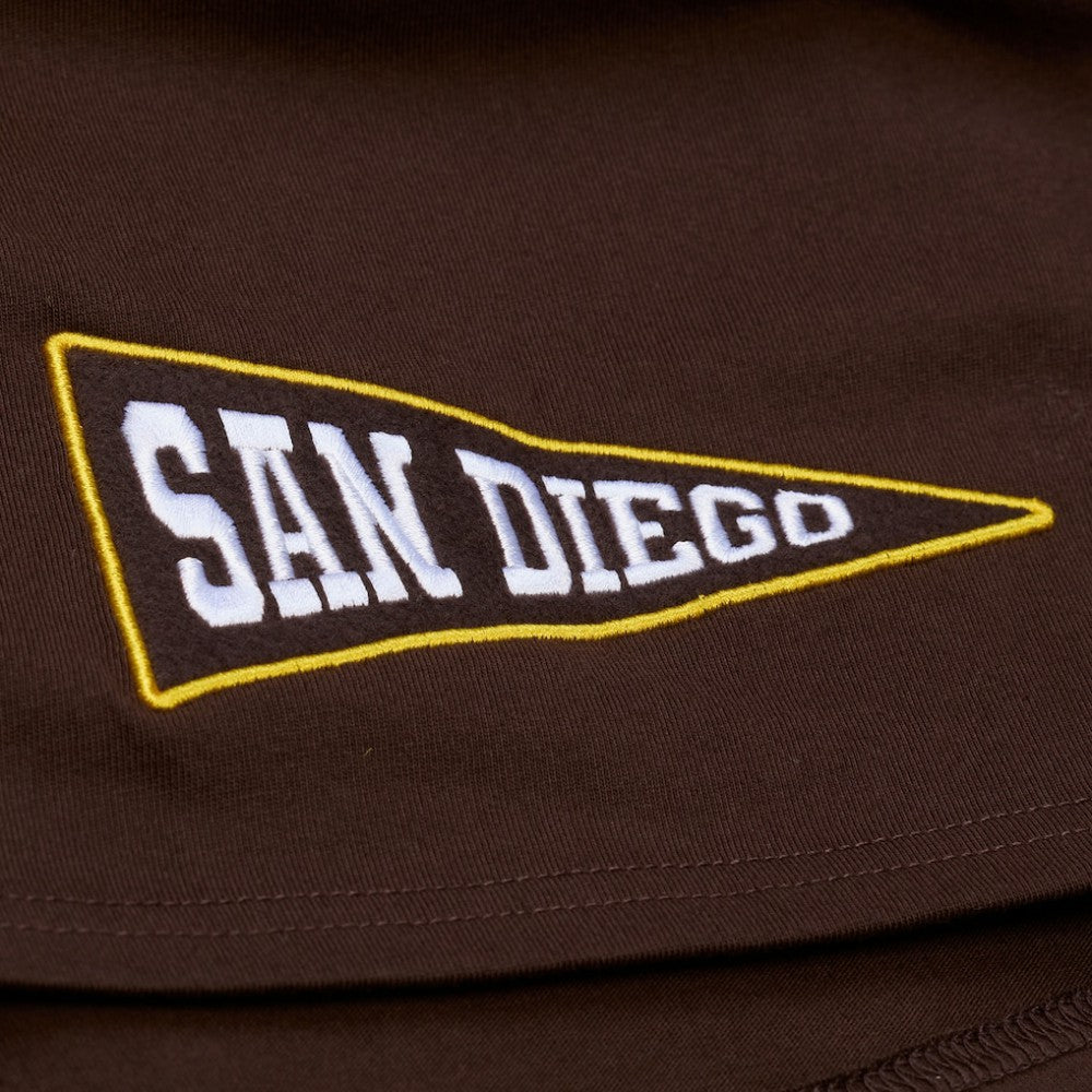San Diego Padres Mitchell & Ness Women's Pep Rally Cropped Boxy T-Shirt - Brown - Mitchell & Ness on Sale