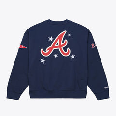 Atlanta Braves Mitchell & Ness Women's Pep Rally Sweatshirt - Navy - Mitchell & Ness Sale