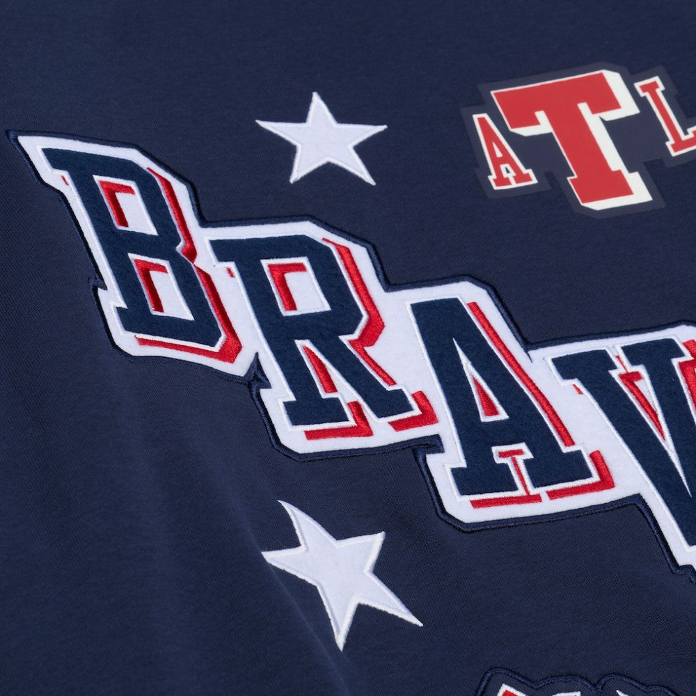 Atlanta Braves Mitchell & Ness Women's Pep Rally Sweatshirt - Navy - Mitchell & Ness Sale