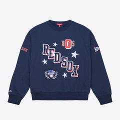 Boston Red Sox Mitchell & Ness Women's Pep Rally Sweatshirt - Navy - Mitchell & Ness on Sale