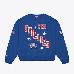 Philadelphia Phillies Mitchell & Ness Women's Pep Rally Sweatshirt - Royal - Mitchell & Ness Discount