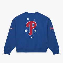 Philadelphia Phillies Mitchell & Ness Women's Pep Rally Sweatshirt - Royal - Mitchell & Ness Discount
