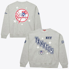 New York Yankees Mitchell & Ness Women's Pep Rally Sweatshirt - Heather Gray - Mitchell & Ness Discount