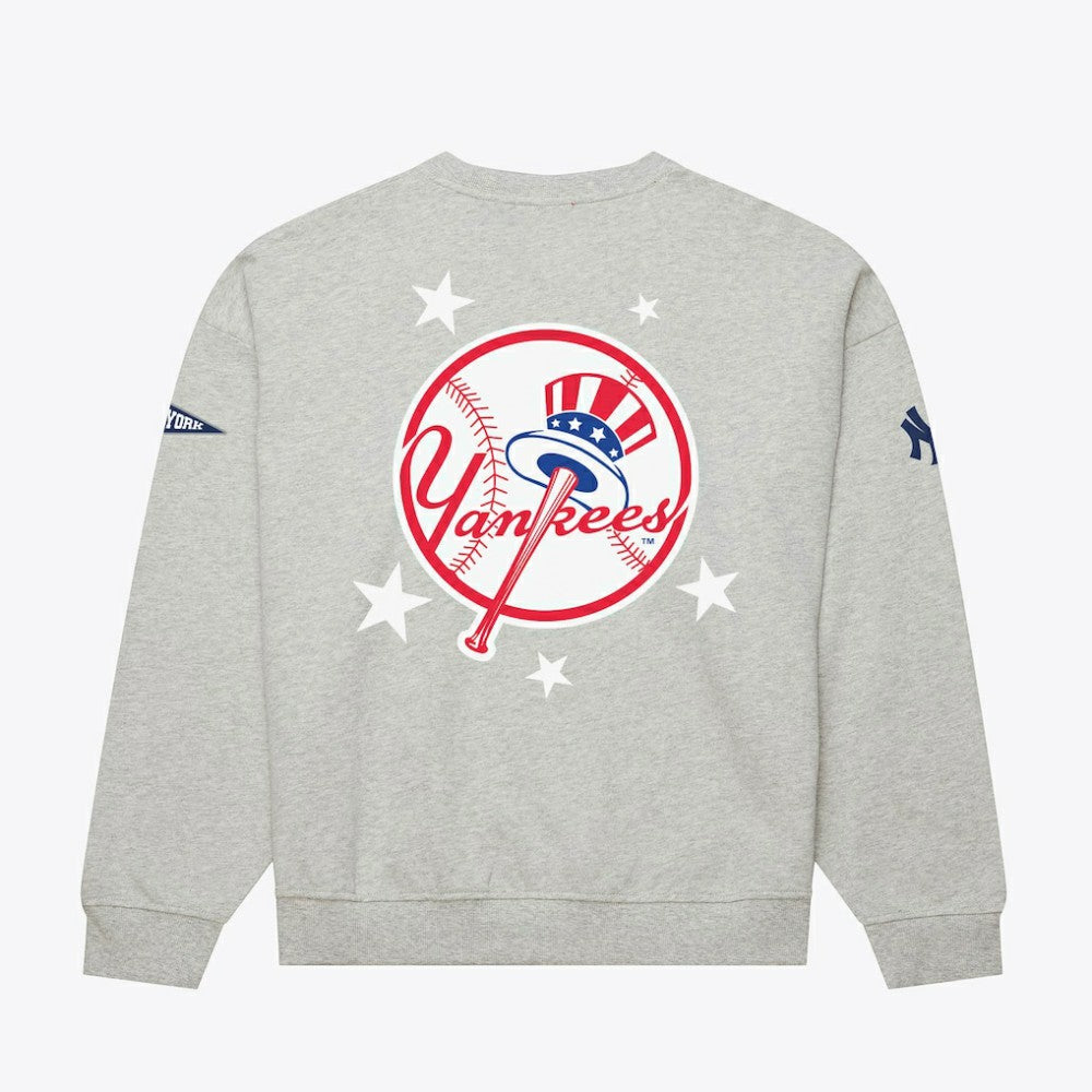 New York Yankees Mitchell & Ness Women's Pep Rally Sweatshirt - Heather Gray - Mitchell & Ness Discount