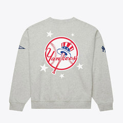 New York Yankees Mitchell & Ness Women's Pep Rally Sweatshirt - Heather Gray - Mitchell & Ness Discount
