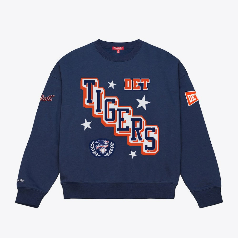 Detroit Tigers Mitchell & Ness Women's Pep Rally Sweatshirt - Navy - Mitchell & Ness on Sale