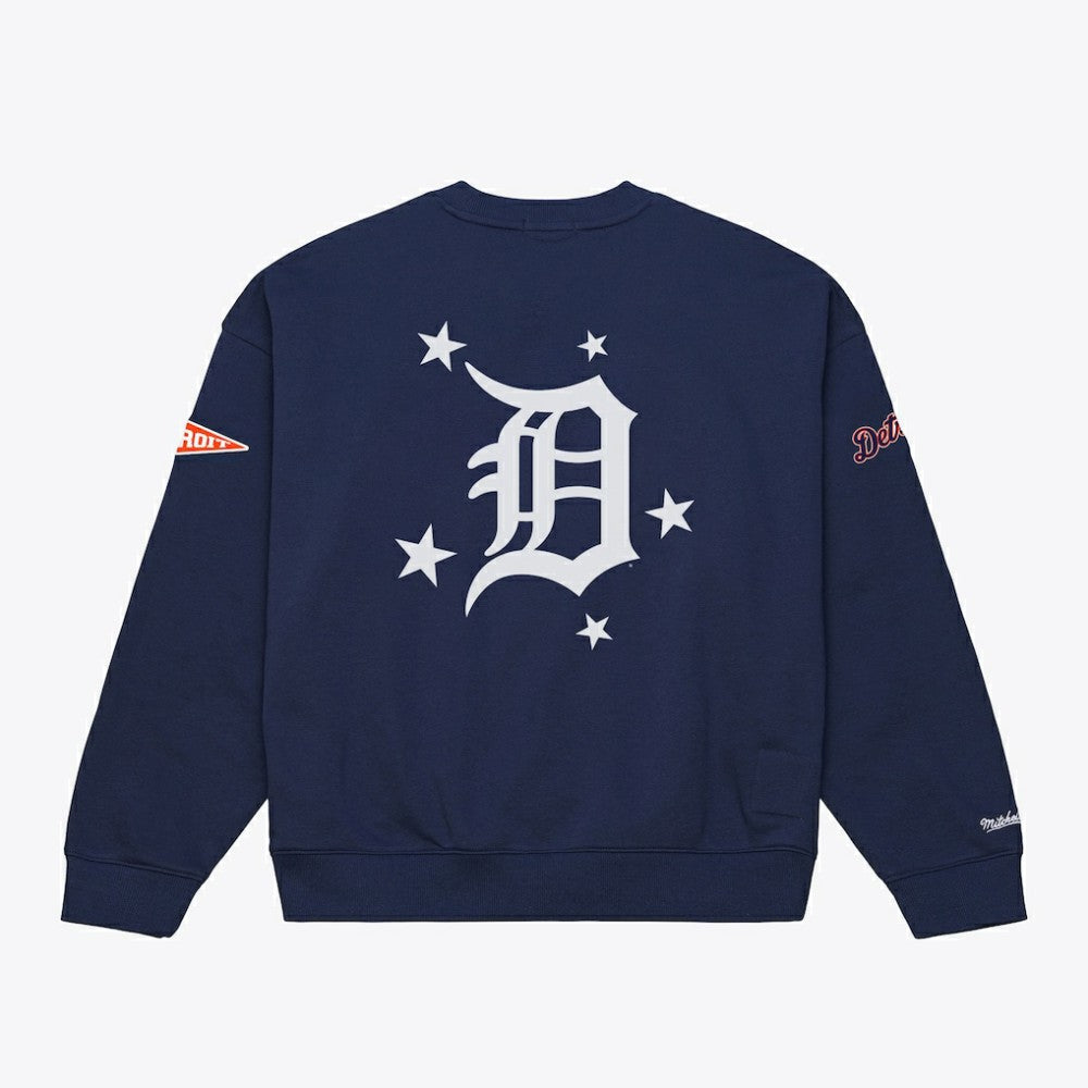 Detroit Tigers Mitchell & Ness Women's Pep Rally Sweatshirt - Navy - Mitchell & Ness on Sale