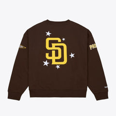 San Diego Padres Mitchell & Ness Women's Pep Rally Sweatshirt - Brown - Mitchell & Ness Sale