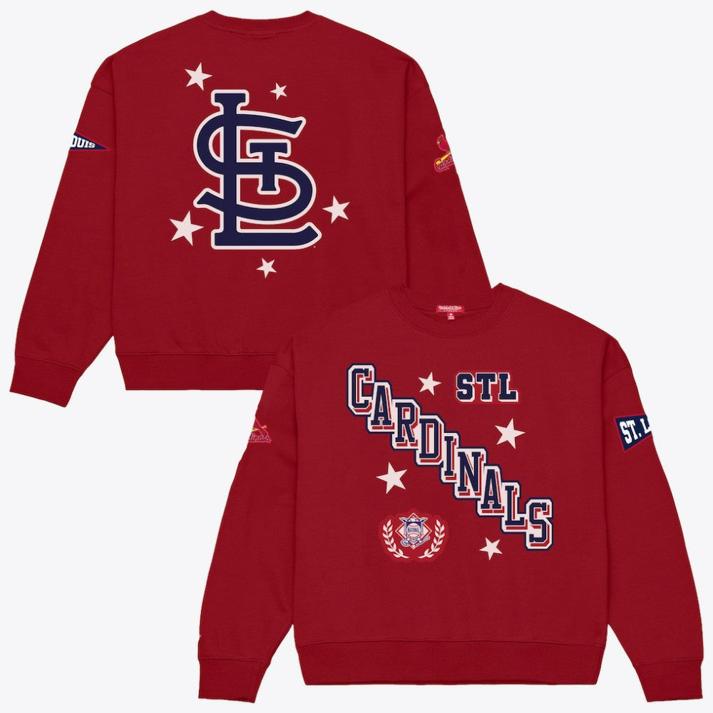 St. Louis Cardinals Mitchell & Ness Women's Pep Rally Sweatshirt - Red - Mitchell & Ness Discount