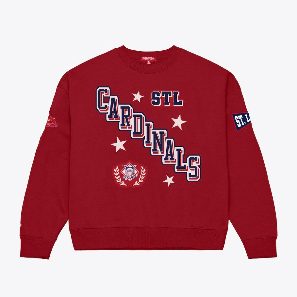 St. Louis Cardinals Mitchell & Ness Women's Pep Rally Sweatshirt - Red - Mitchell & Ness Discount