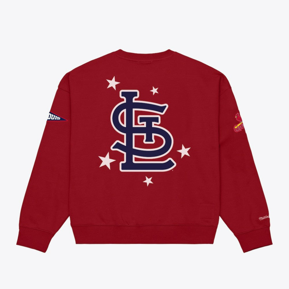 St. Louis Cardinals Mitchell & Ness Women's Pep Rally Sweatshirt - Red - Mitchell & Ness Discount