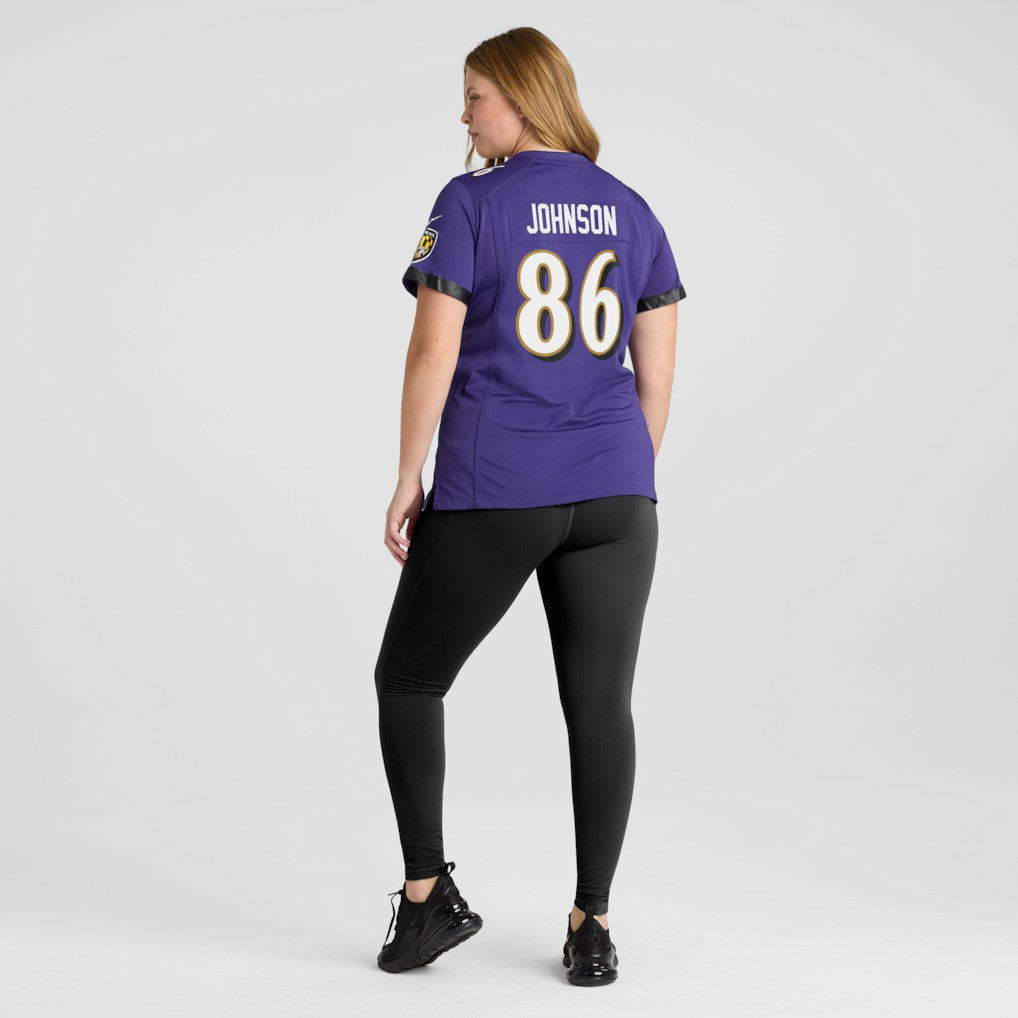 Nike Cornelius Johnson Baltimore Ravens Women's Team Game Jersey Purple