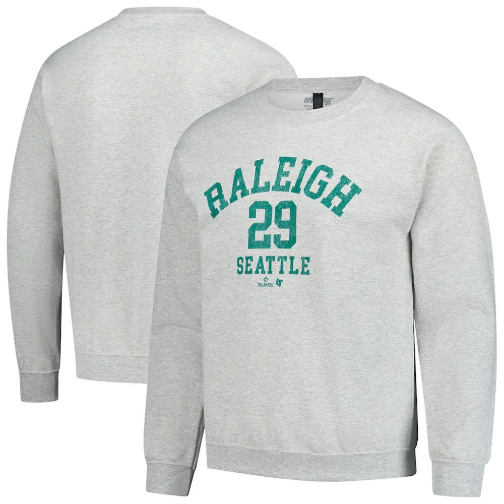 Cal Raleigh MLBPA BreakingT Unisex Player Name & Number Sweatshirt - Heather Gray - MLB Online
