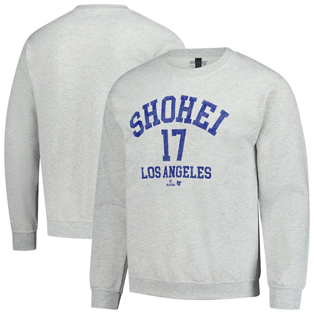 Shohei Ohtani MLBPA BreakingT Unisex Player Name & Number Sweatshirt - Heather Gray - MLB on Sale