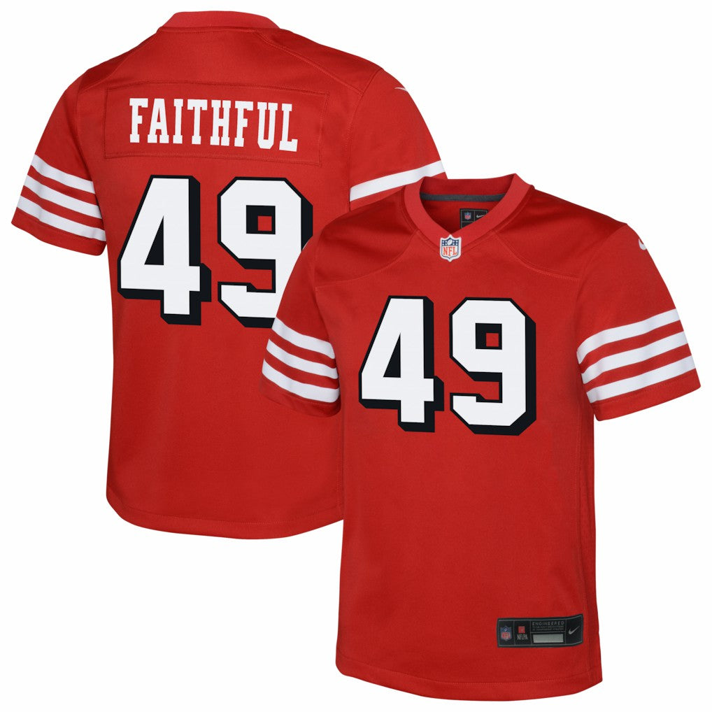 Nike The Faithful San Francisco 49ers Youth Alternate 2 Game Jersey Scarlet