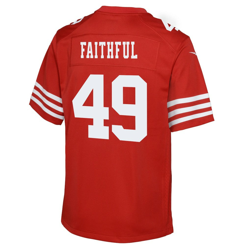 Nike The Faithful San Francisco 49ers Youth Team Game Jersey Scarlet
