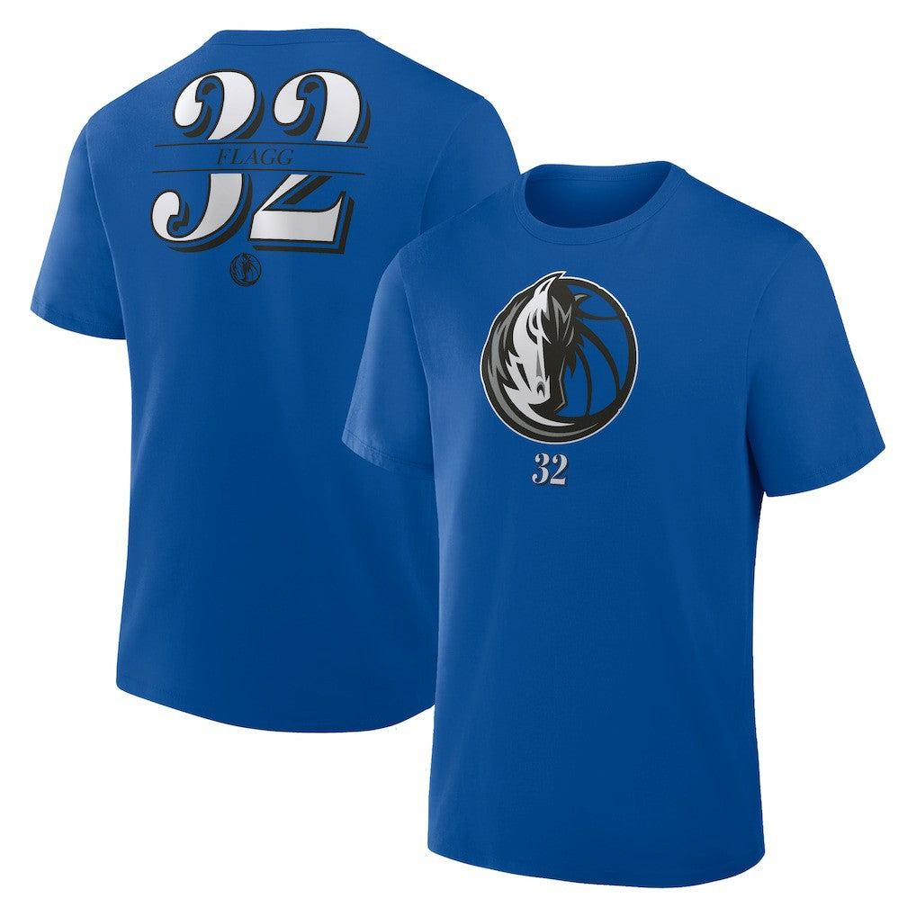 Cooper Flagg Dallas Mavericks In The Paint Name & Number T-Shirt for sale Blue | Fanatics