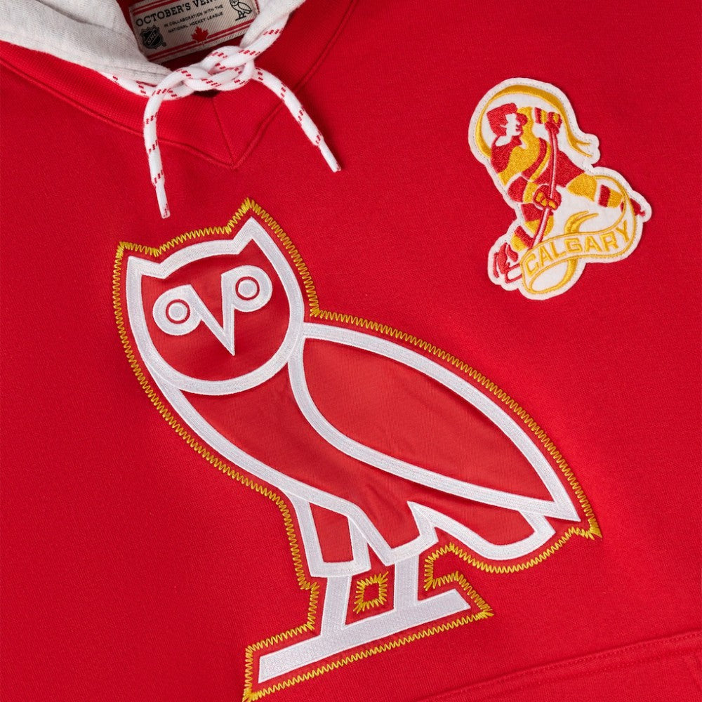 Calgary Flames OVO x NHL Fleece Hoodie - Red - NHL 203514862