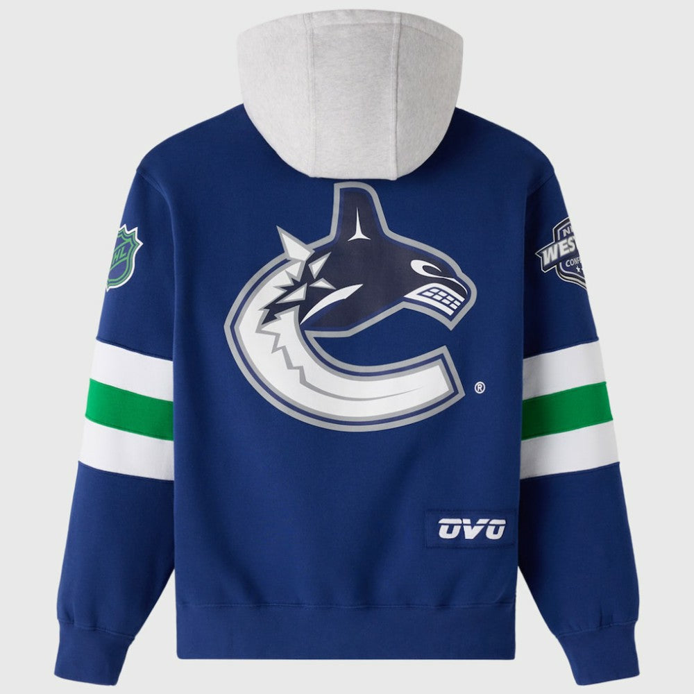 Vancouver Canucks OVO x NHL Fleece Hoodie - Blue - NHL 203514867