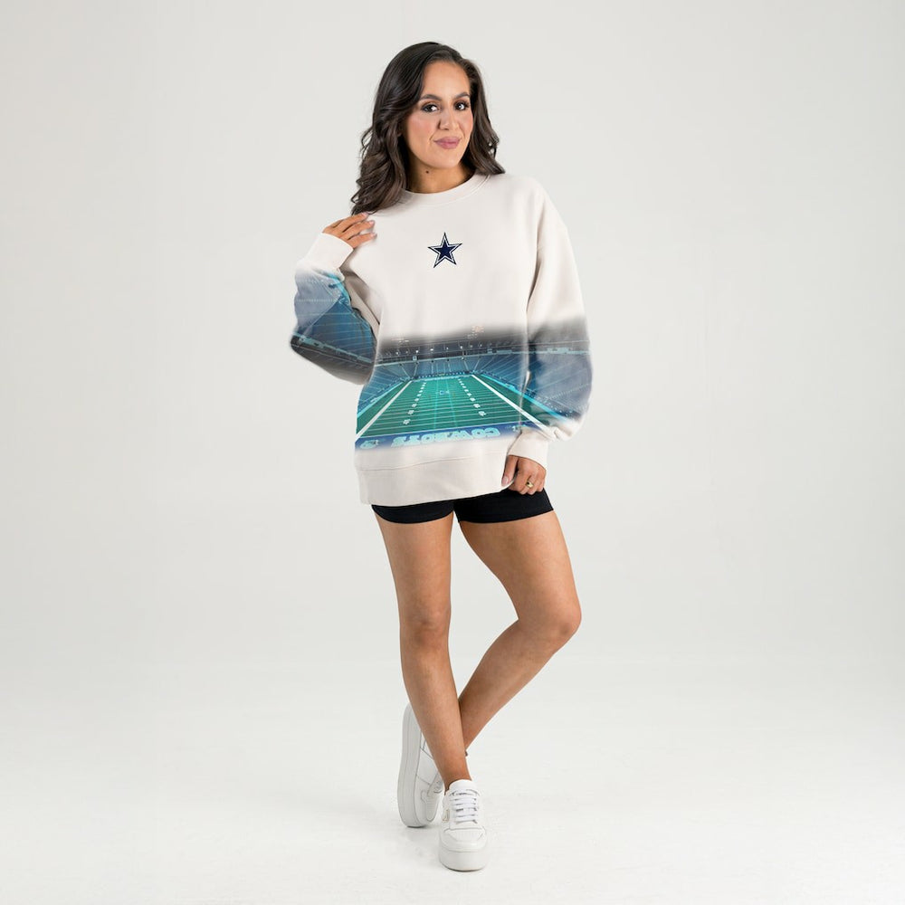 Dallas Cowboys Gameday Couture Women's Power Move Stadium Premium Drop Shoulder Sweatshirt Natural