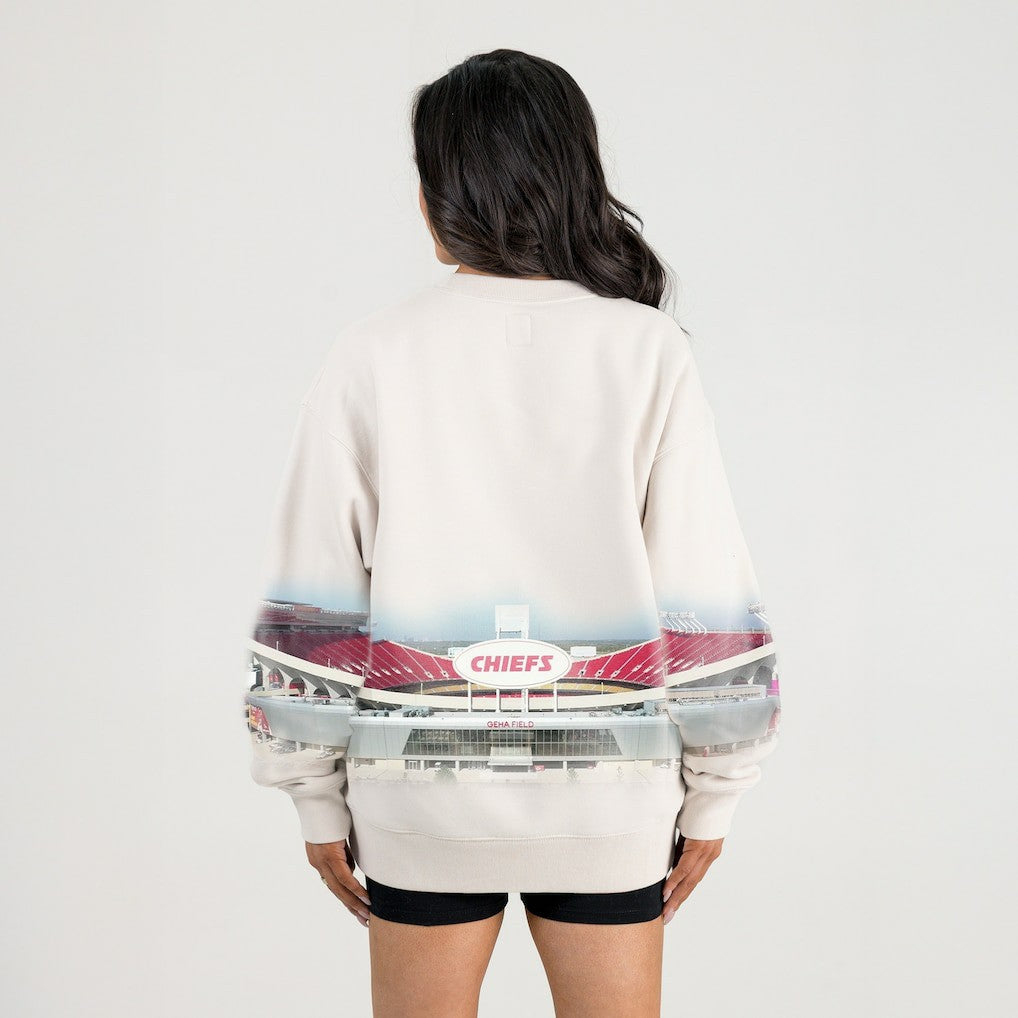 Kansas City Chiefs Gameday Couture Women's Power Move Stadium Premium Drop Shoulder Sweatshirt Natural