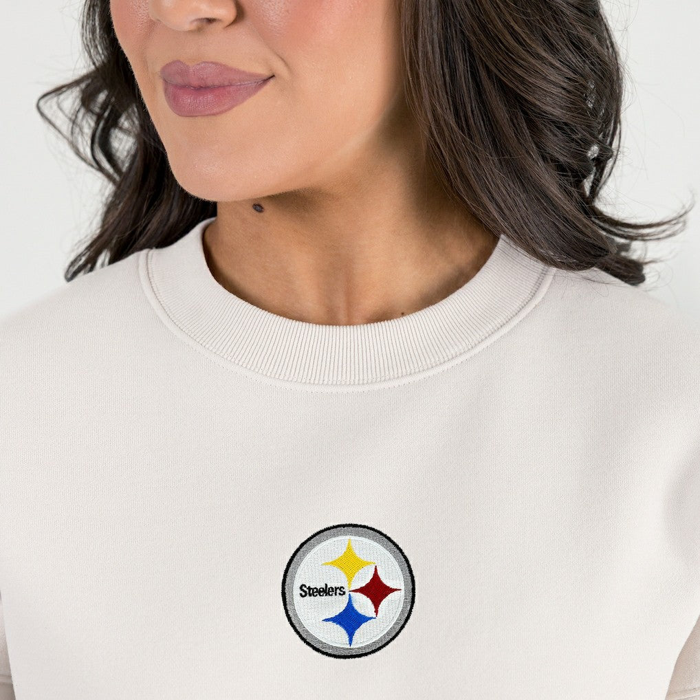 Pittsburgh Steelers Gameday Couture Women's Power Move Stadium Premium Drop Shoulder Sweatshirt Natural