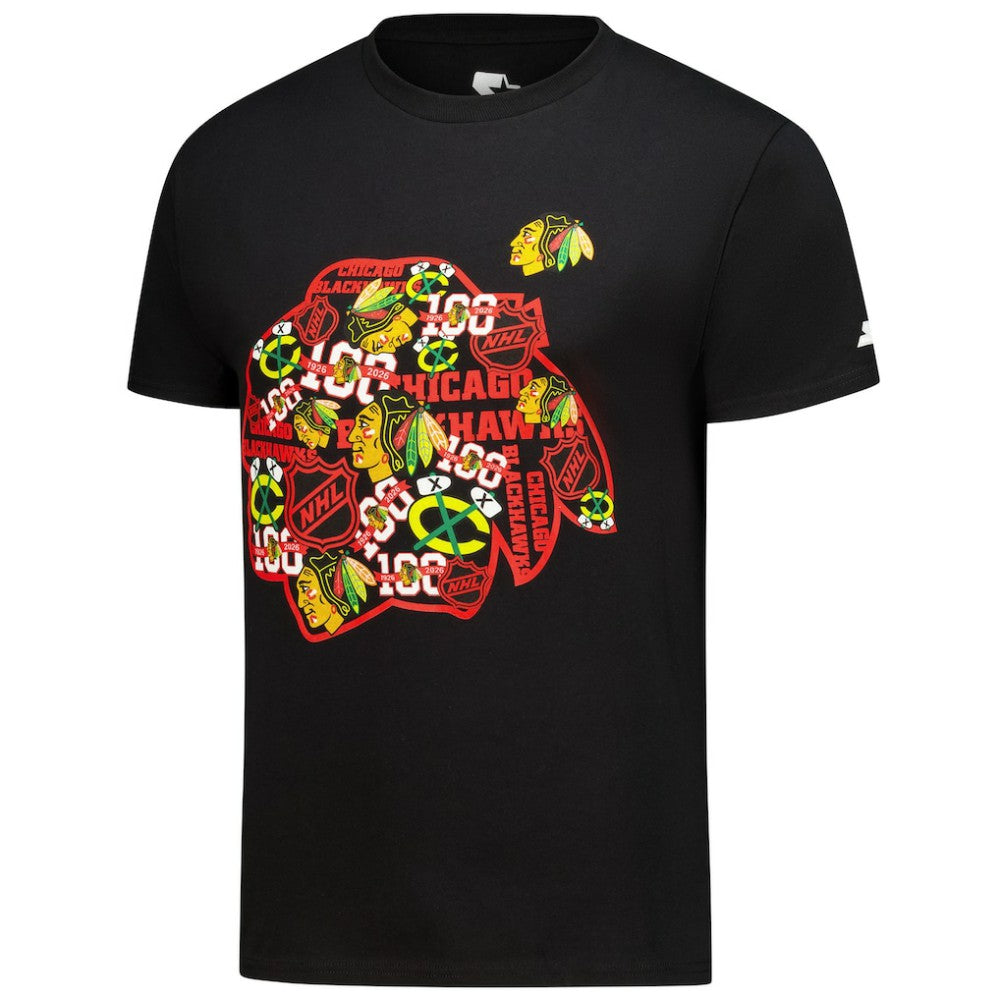 Chicago Blackhawks Starter Logo Collage T-Shirt - Black - NHL 203517176
